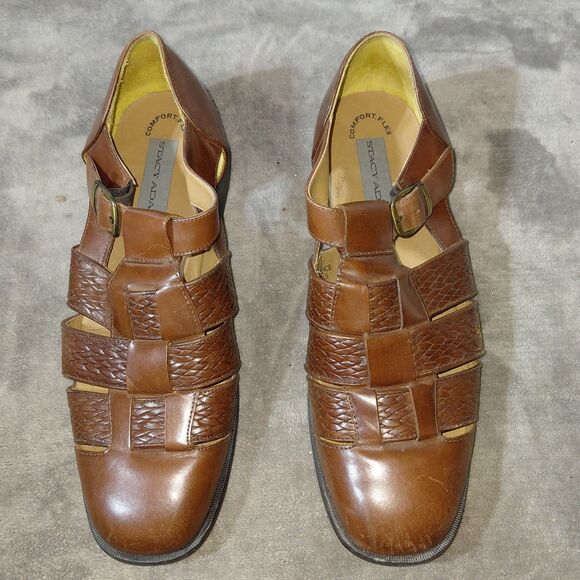 Stacy Adams Huaraches Fisherman Sandal Shoes Mens 11M Brown Comfort Flex Leather - Picture 2 of 13